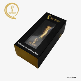 3D Official Trophy FIFA World Cup Qatar 2022 gold-plated replicawith Pedestal (Official Licensed Product) 10 cm