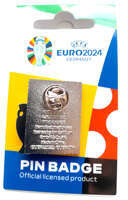 Pin of the host city Gelsenkirchen with 2D trophy miniature UEFA Euro 2024 Germany - badge (Official Licensed Product)