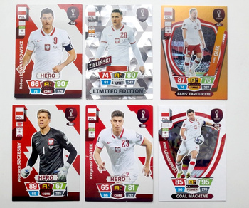 Poland National Team players of the FIFA World Cup Quatar 2022 set of 6 cards (Panini Adrenalyn XL)