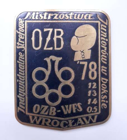  Individual Zone Junior Boxing Championships plaque (Wroclaw, 12-14.5.1978)