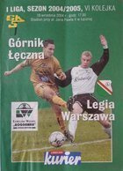 Górnik Łęczna - Legia Warszawa I league official programm (19.09.2004)