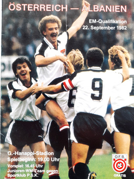 Austria - Albania, UEFA Euro 1984 qualifications official match programme (22.9.1982)
