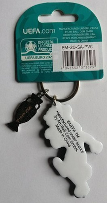 Keyring UEFA Euro 2020 Skillzy mascot and mini trophy (official product)