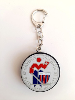 Keyring KS Polonia Bytom ice hockey team crest & player mini puck keyring (official product)