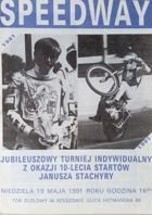 Janusz Stachyra Jubilee Speedway Tournament programme (19.05.1991)