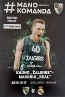 Zalgiris Kaunas - Real Madrid basketball Euroepan Cups' match (17.10.2019) official programme