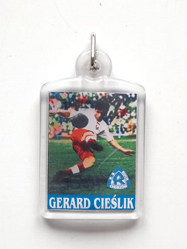 Ruch Chorzów - Gerard Cieslik famous player keyring (official product)