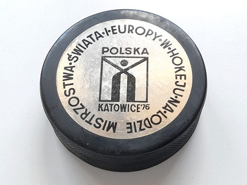 Katowice 1976 IIHF Ice Hockey World & European Championship - Finland Nationa Team souvenir puck (official product)