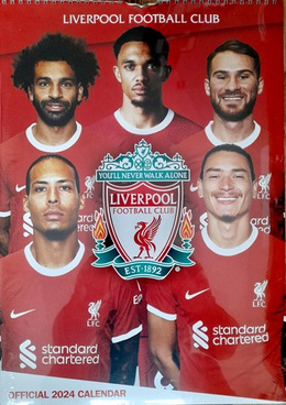 Liverpool FC Official wall calendar for 2024
