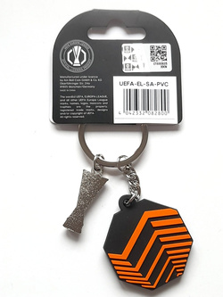 UEFA Europa League round logo keyring with trophy miniature (official licensed product)