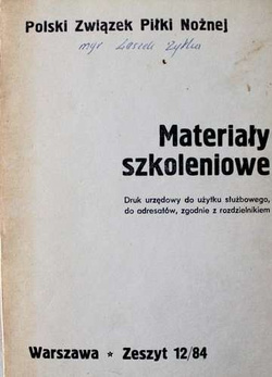 Training Texts of Polish Football Association Issue 12/84 (for internal use)