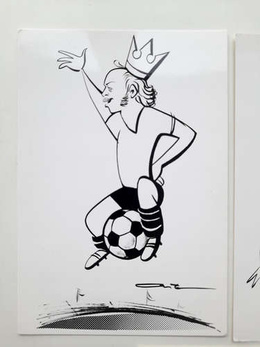 Postcards Poland National Football Team players 1977 in caricatures (set of 5)