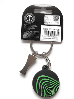 UEFA Conference League round logo keyring with trophy miniature (official licensed product)