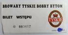 Browary Tyskie Bobry Bytom First Polish men's basketball league old ticket