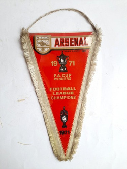 Arsenal FC Football League Champions and F.A. Cup Winners 1971 pennant