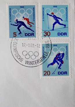 FDC Envelopes X Winter Olympic Games Grenoble 1968 (East Germany)
