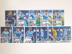 Manchester City UEFA Champions League 2013-2015 players set of 11 Panini cards