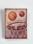 The 10th Polish Championship of Pedagogical Colleges and Branches of Universities in men's basketball, Kielce 1979 badge (plastic)