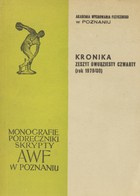 Monographs, textbooks, scripts, AWF in Poznań - Chronicle, issue XXIV (1979/80)