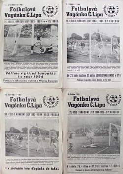 TJ Vagonka Česká Lípa I Narodni Liga (1983-1985) official programmes (4 items)