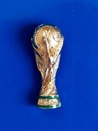 FIFA World Cup 2D trophy pin badge golden plated (Official Licensed Product)