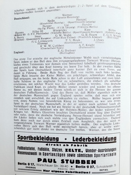 Germany - England friendly match (10.05.1930) official programme reprint (limited edition)