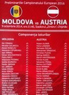 Moldova - Austria UEFA Euro 2016 qualifying match programme (09.10.2014)