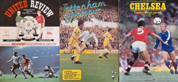 English Leagues and Cups set of 3 programmes 1982-1990 Manchester Utd, Liverpool FC, Chelsea FC, Tottenham Hotspur FC