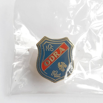 The 80th Anniversary of the OKS Odra Opole pin badge (official product, lacquer)