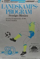 Sweden - Mexico, friendly (22.08.84) Official Programme