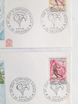 Winter Olympic Games Grenoble 1968 set of 2 FDC envelopes (France)