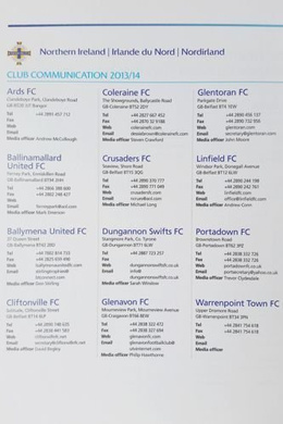 First Division Clubs in Europe - Address List 2013/2014
