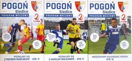 Pogon Siedlce - Znicz Pruszkow, Gryf Wejherowo, Lech II Poznan, II league (Autumn 2019) official programms