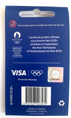 Summer Olympic Games Paris 2024 Phrygian mascot fan with scarf badge (official licensed product, signature)