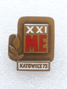 The XXI European Boxing Championship - Katowice 1975 big badge (enamel, signed)