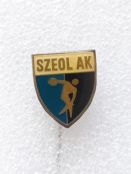 Szeged Egyetemi es Olajipari AK athletics team badge (epoxy, signature)