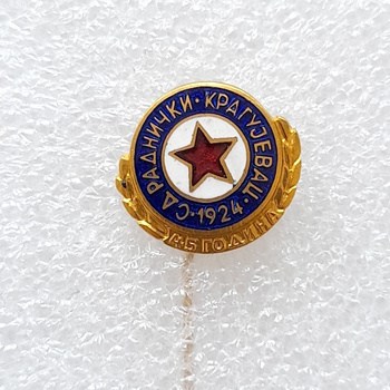 The 45th Anniversary Radnicki Kragujevac badge (Serbia, enamel, signature)