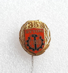 35 years of SKS Start Bytom badge with golden plated wreath (enamel)