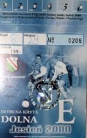 Legia Warsaw Autumn round 2000 ticket booklet