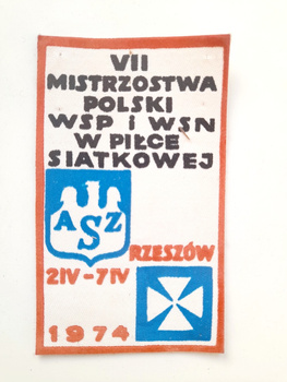 Patch of the Academic 7th Polish Volleyball Championships of Higher Pedagogic Schools (Rzeszów, 2-7/04/1974)