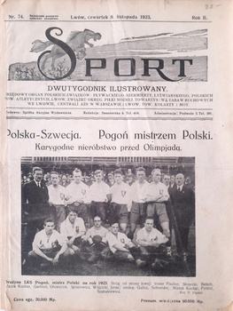 Biweekly Illustrated Magazine Sport, Lviv (nr 74, 8.11.1923)