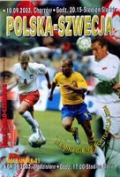 Poland - Sweden Euro 2004 qualification match official programme (10.09.2003)