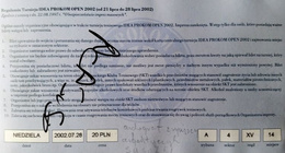 Idea Prokom Open ATP/WTA Tour tournament (21-28.07.2002) with men's winner autograph