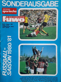 GDR football leagues fan's guide for 1980/81 season (Deutsches Sportecho and Fuwo, Germany)