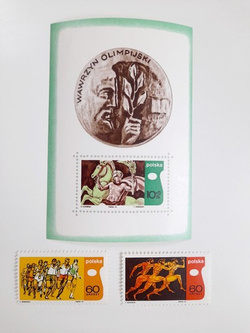 Olympic sports in arts post stamps 1970 (Poland)