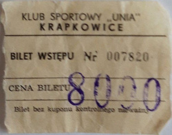 KS Unia Krapkowice ticket 