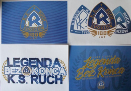 Set of 5 jubilee stickers 100th Anniversary of KS Ruch Chorzow (official product)