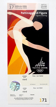 The XXth Winter Olympic Games Torino, figure skating media ticket (17.2.2006)