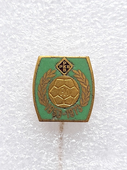 FK PKB Padinska Skela 20th Anniversary badge (Serbia, enamel, signed)