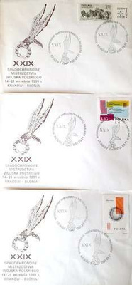 XXIX Parachute Championship of the Polish Army Cracow 1991 FDC envelopes